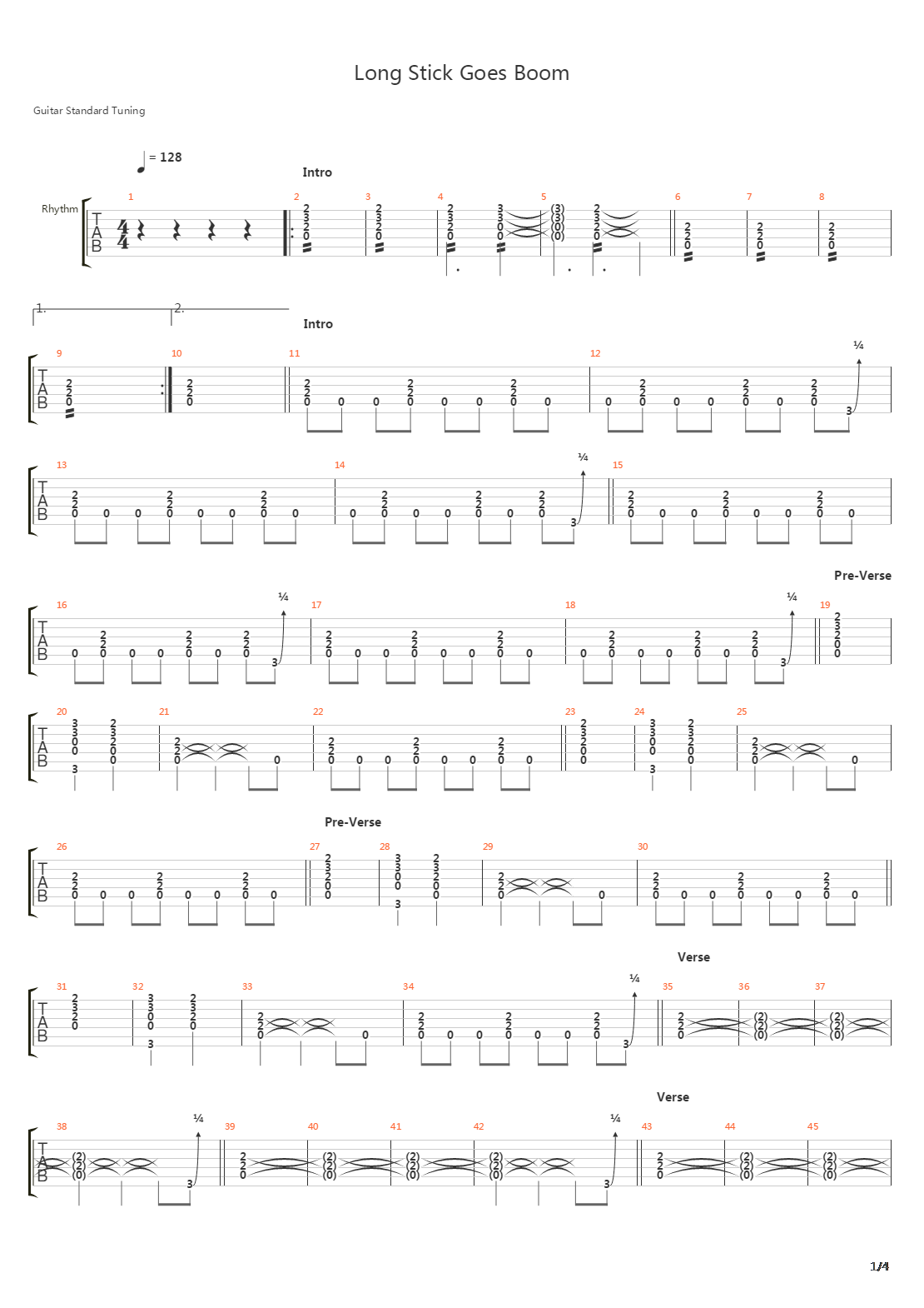 Long Stick Goes Boom吉他谱