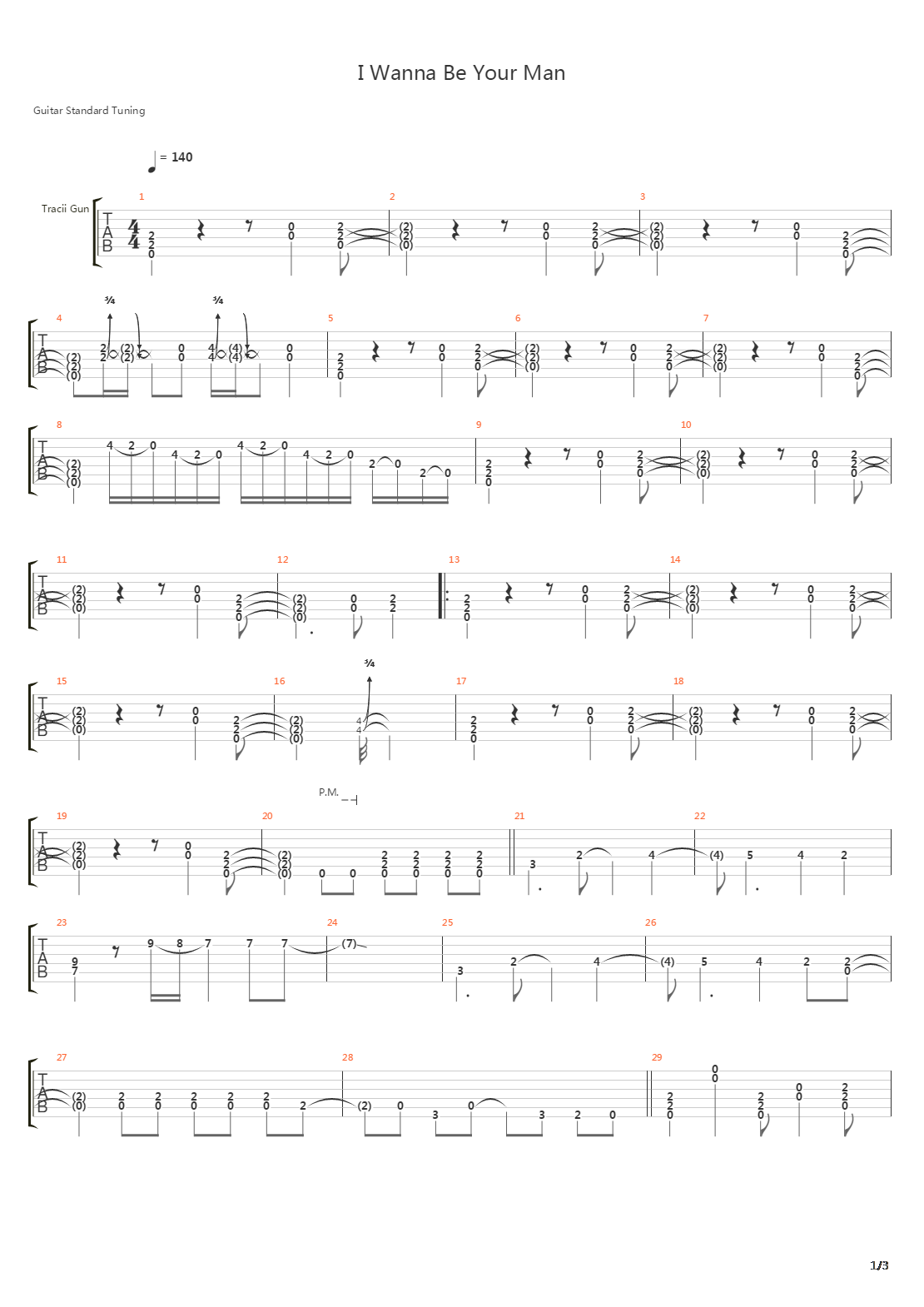 I Wanna Be Your Man吉他谱
