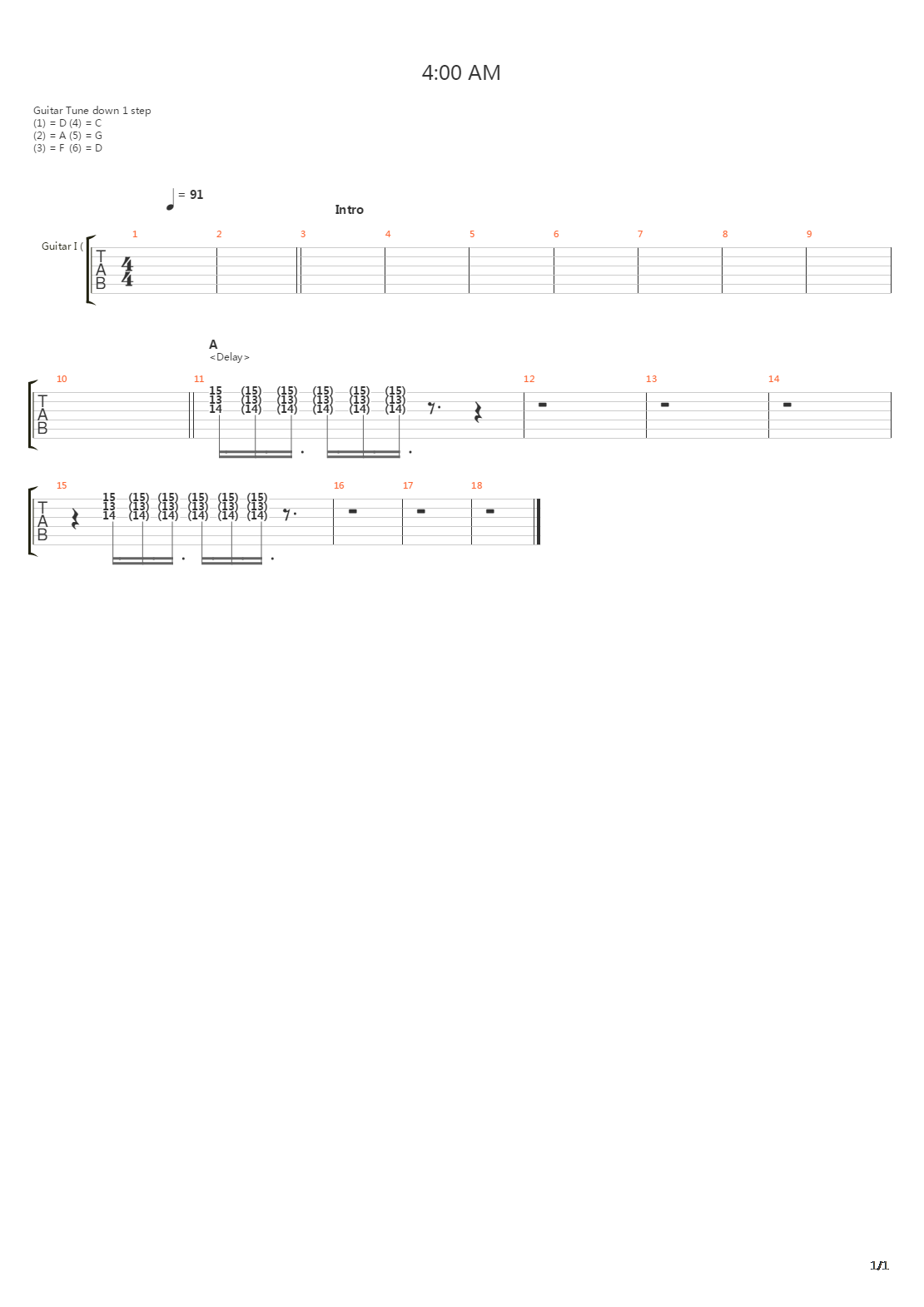 400 Am吉他谱