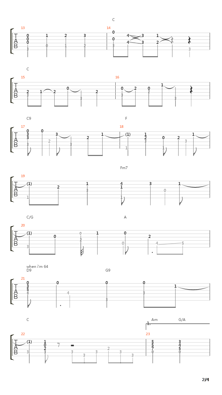 When Im 64吉他谱
