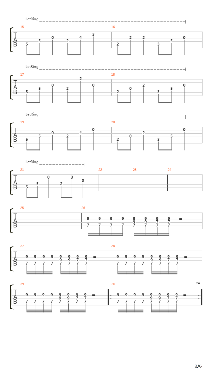 Replica吉他谱