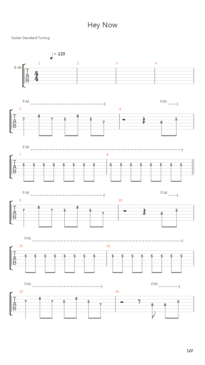 Hey Now吉他谱