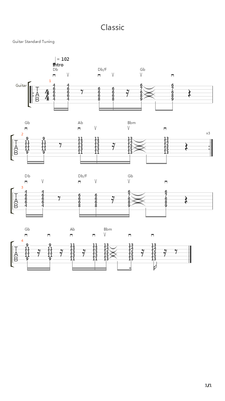 Classic吉他谱