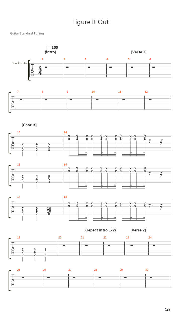 Figure It Out吉他谱