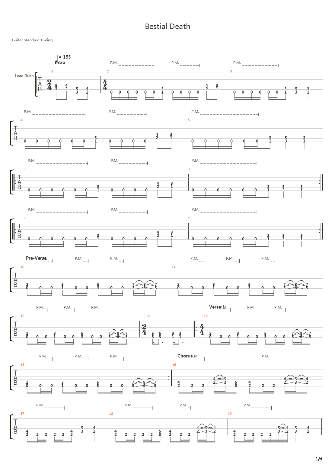 Bestial Death吉他谱