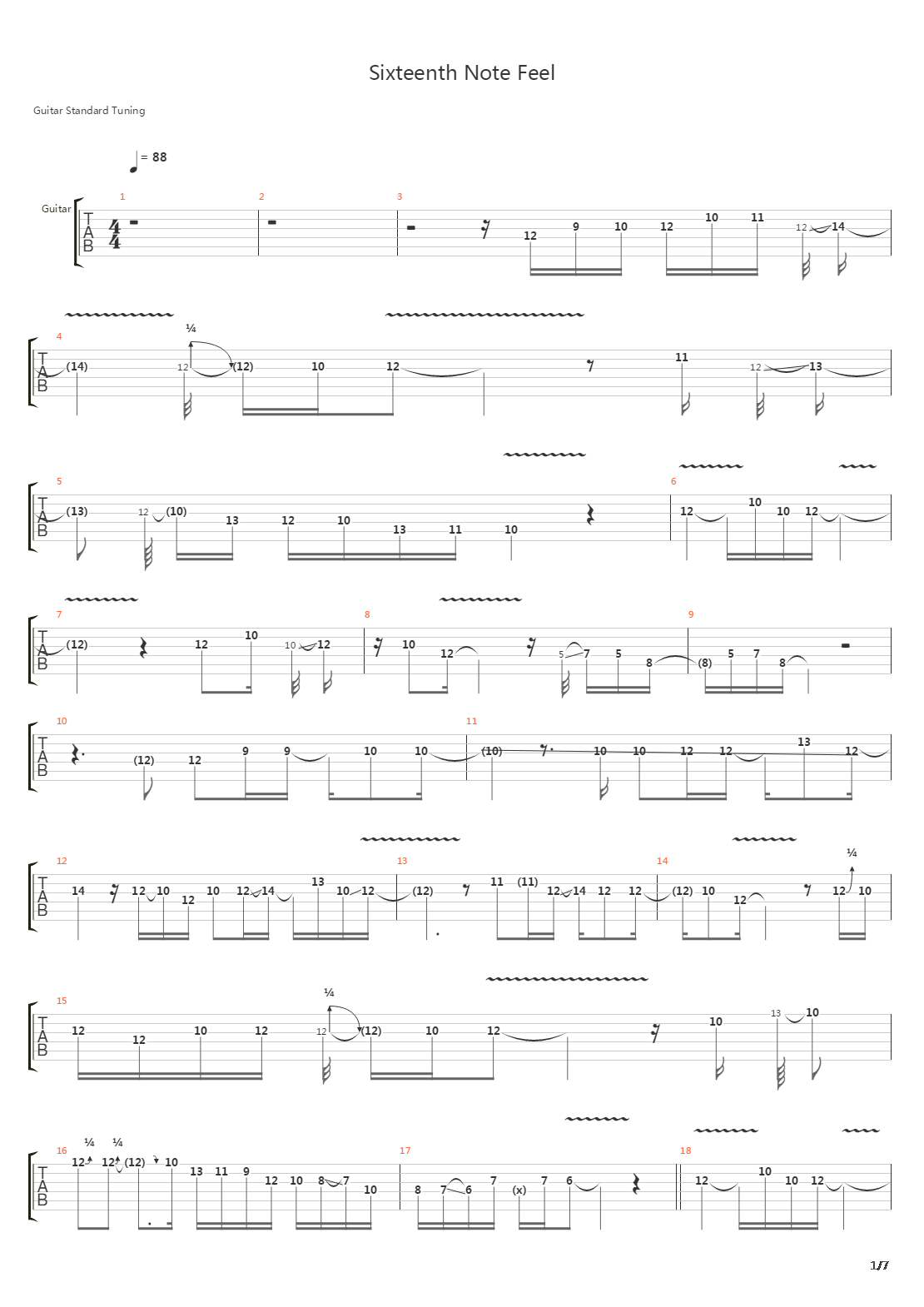 Sixteenth Note Feel吉他谱