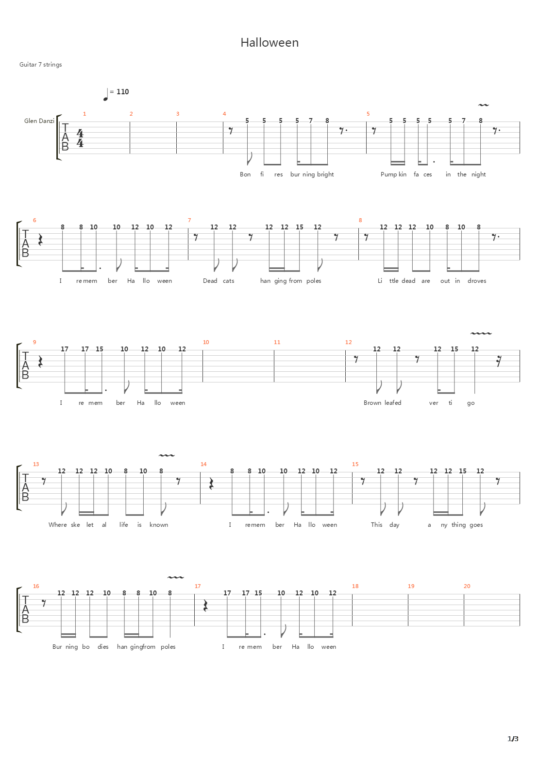 Halloween吉他谱