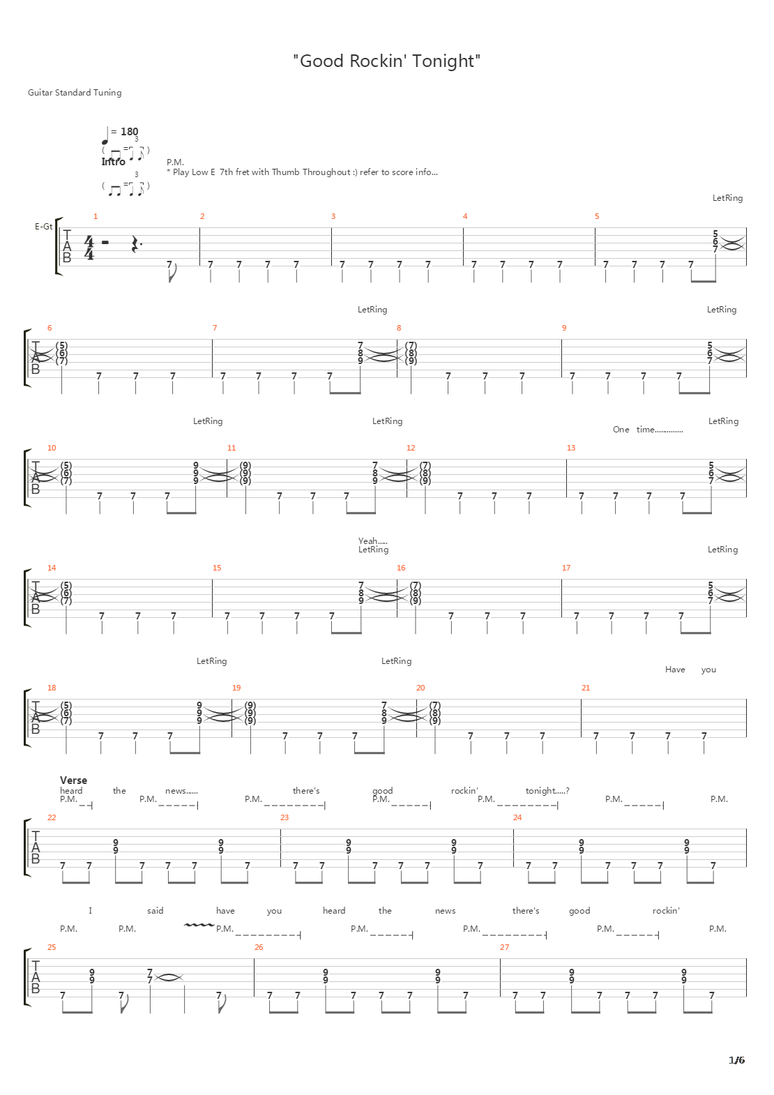 Good Rockin Tonight吉他谱