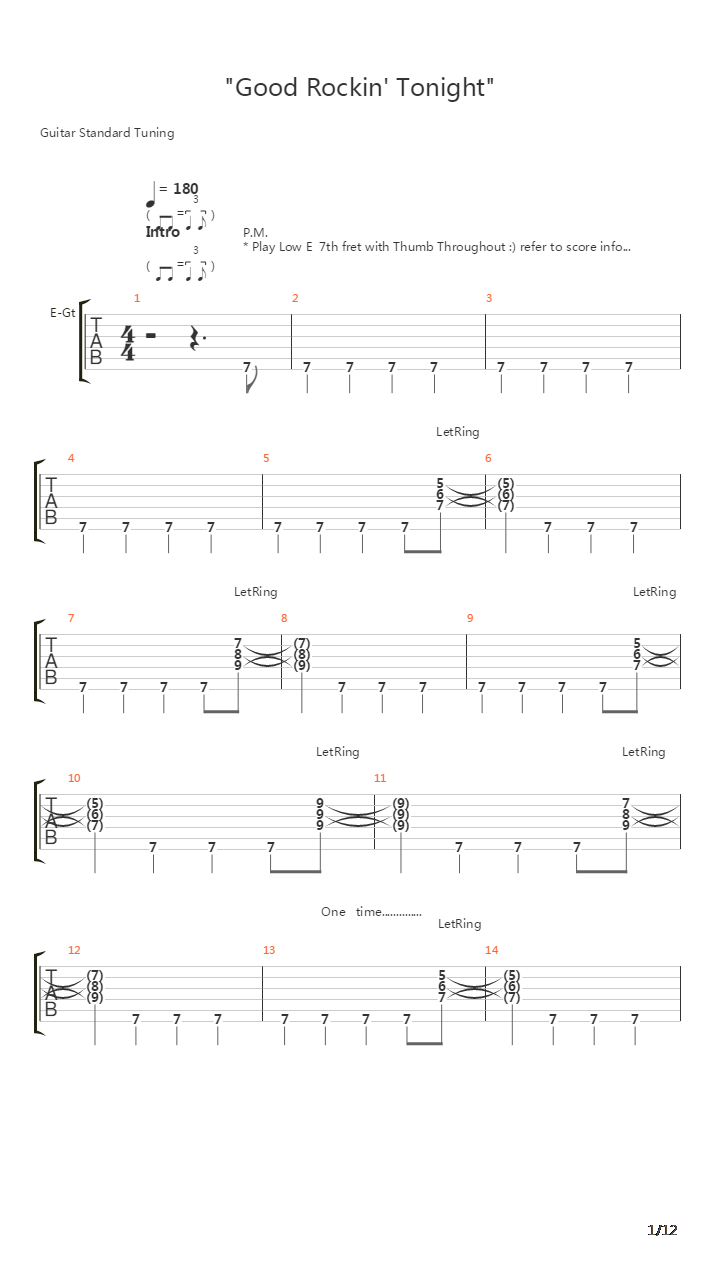 Good Rockin Tonight吉他谱