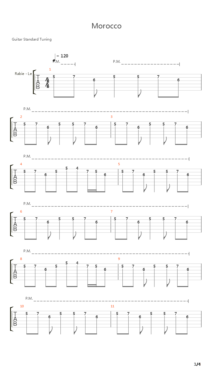 Morocco吉他谱