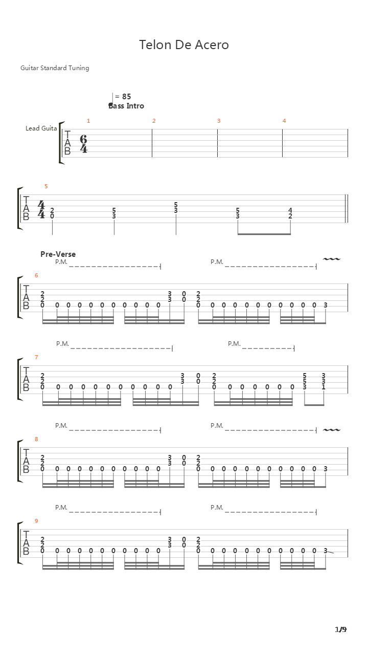 Telon De Acero吉他谱