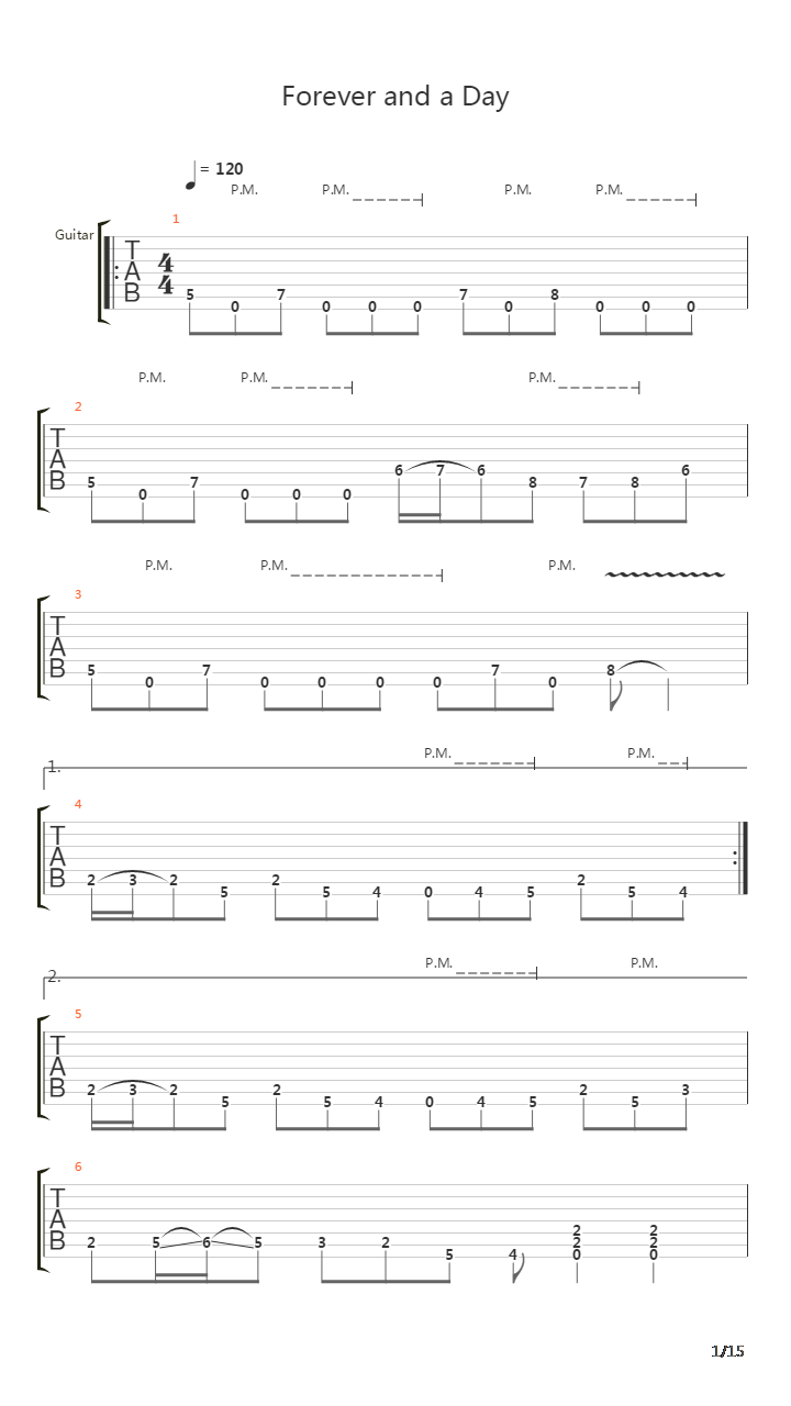 Forever And A Day吉他谱