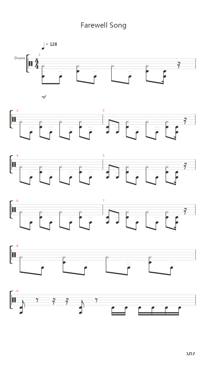 Farewell Song(离歌)吉他谱