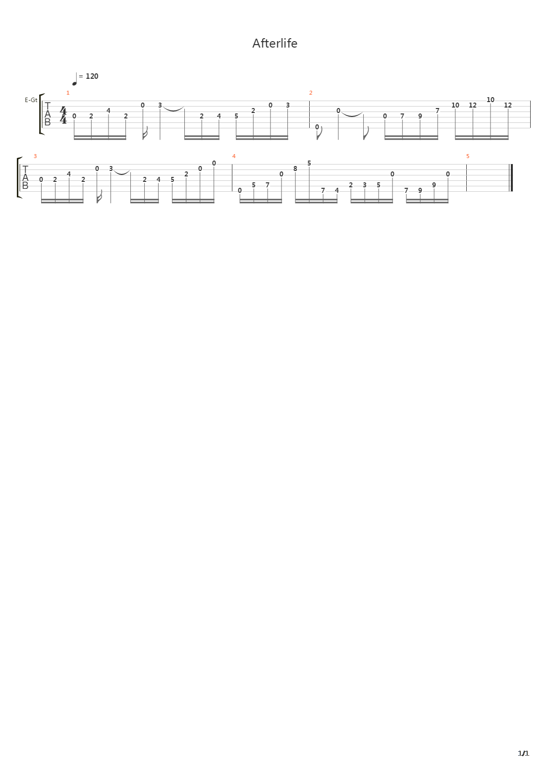 Afterlife吉他谱