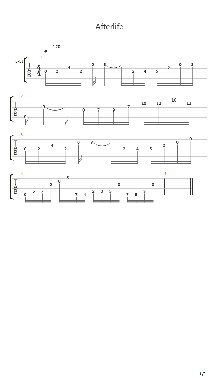 Afterlife吉他谱