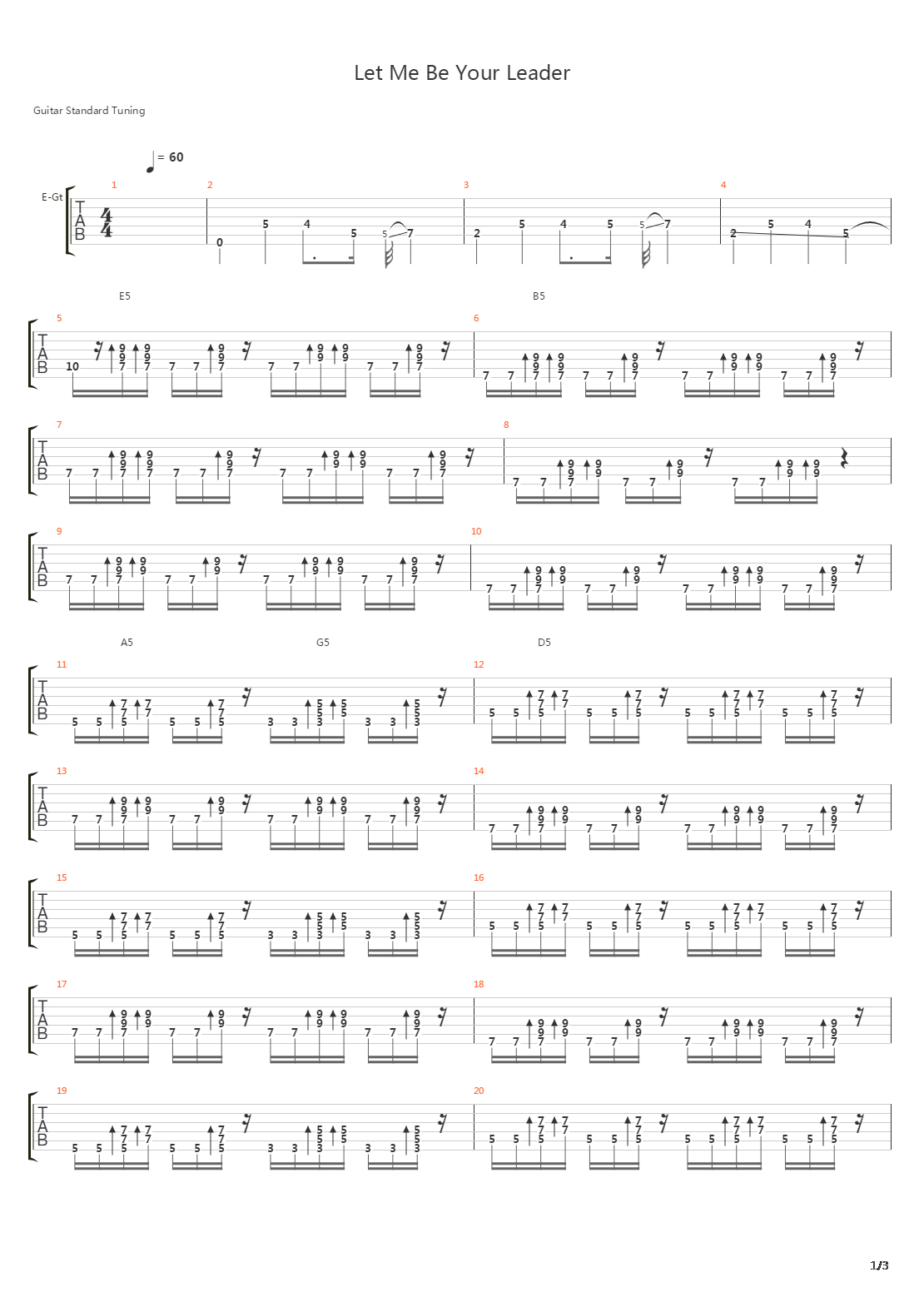 Let Me Be Your Leader吉他谱