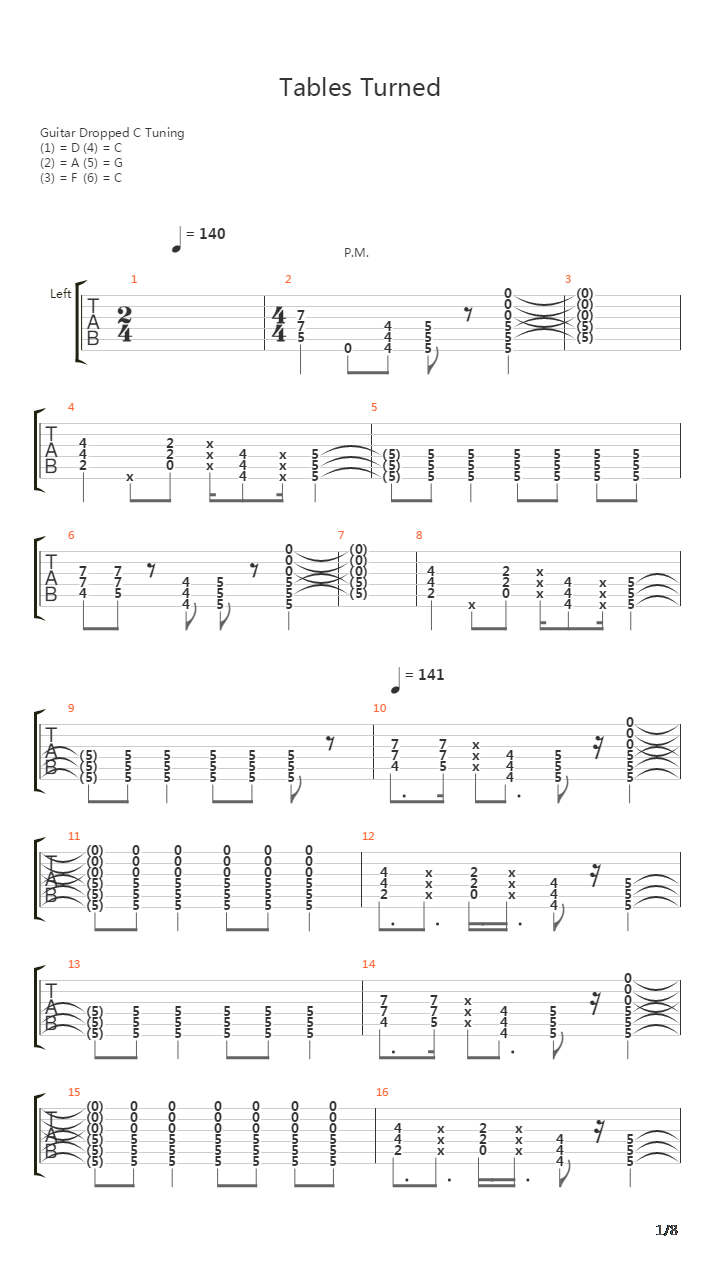 Tables Turned吉他谱