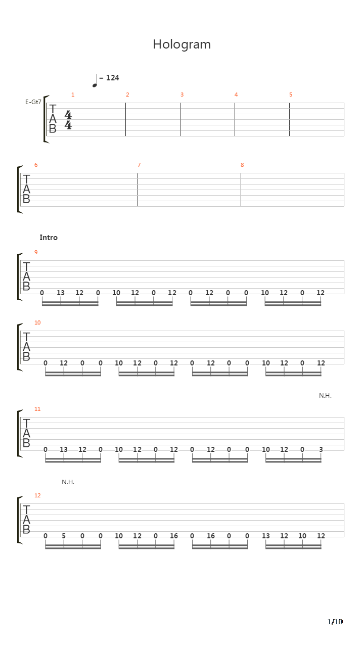 Hologram吉他谱