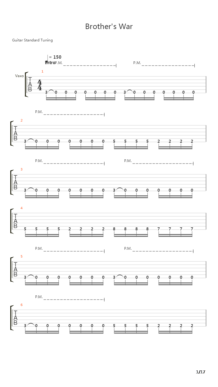 Brothers War吉他谱