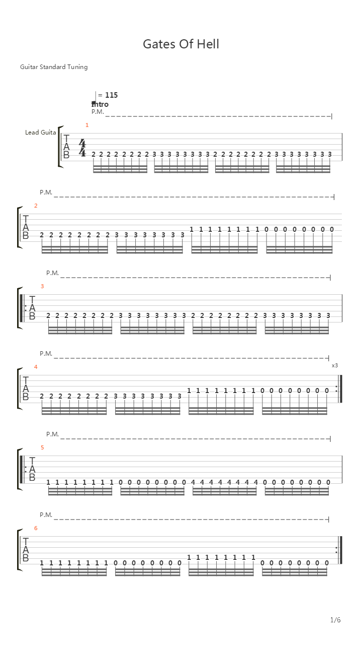 Gates To Hell吉他谱