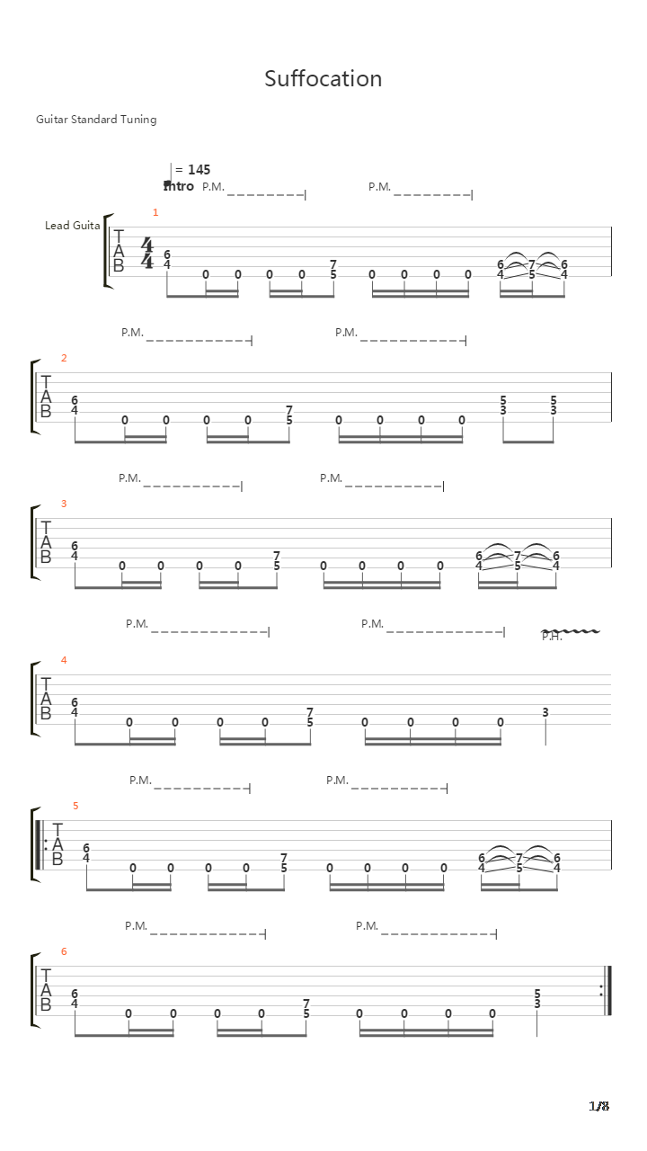 Suffocation吉他谱