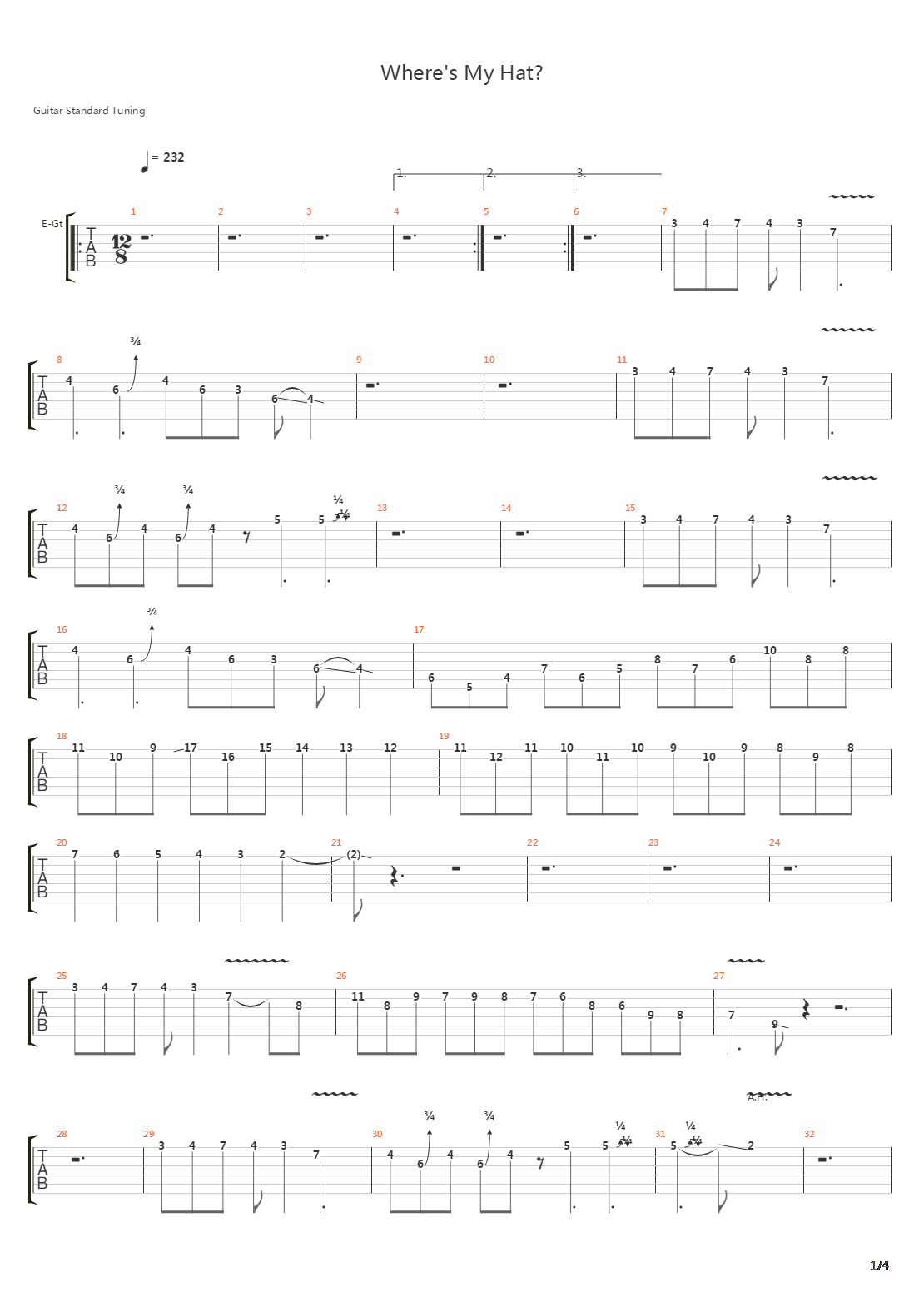Wheres My Hat吉他谱