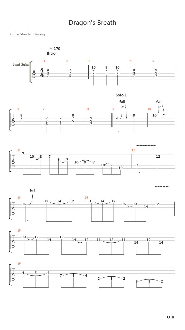 Dragons Breath吉他谱