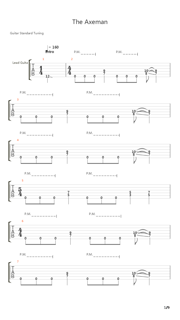 The Axeman吉他谱