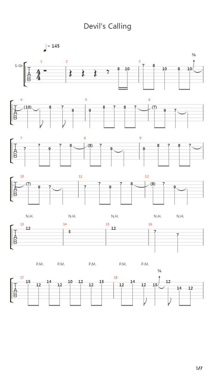 Devils Calling吉他谱