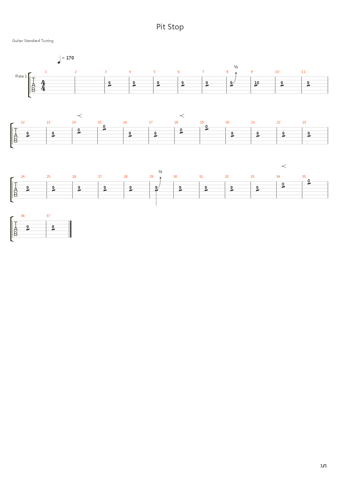 Pit Stop吉他谱