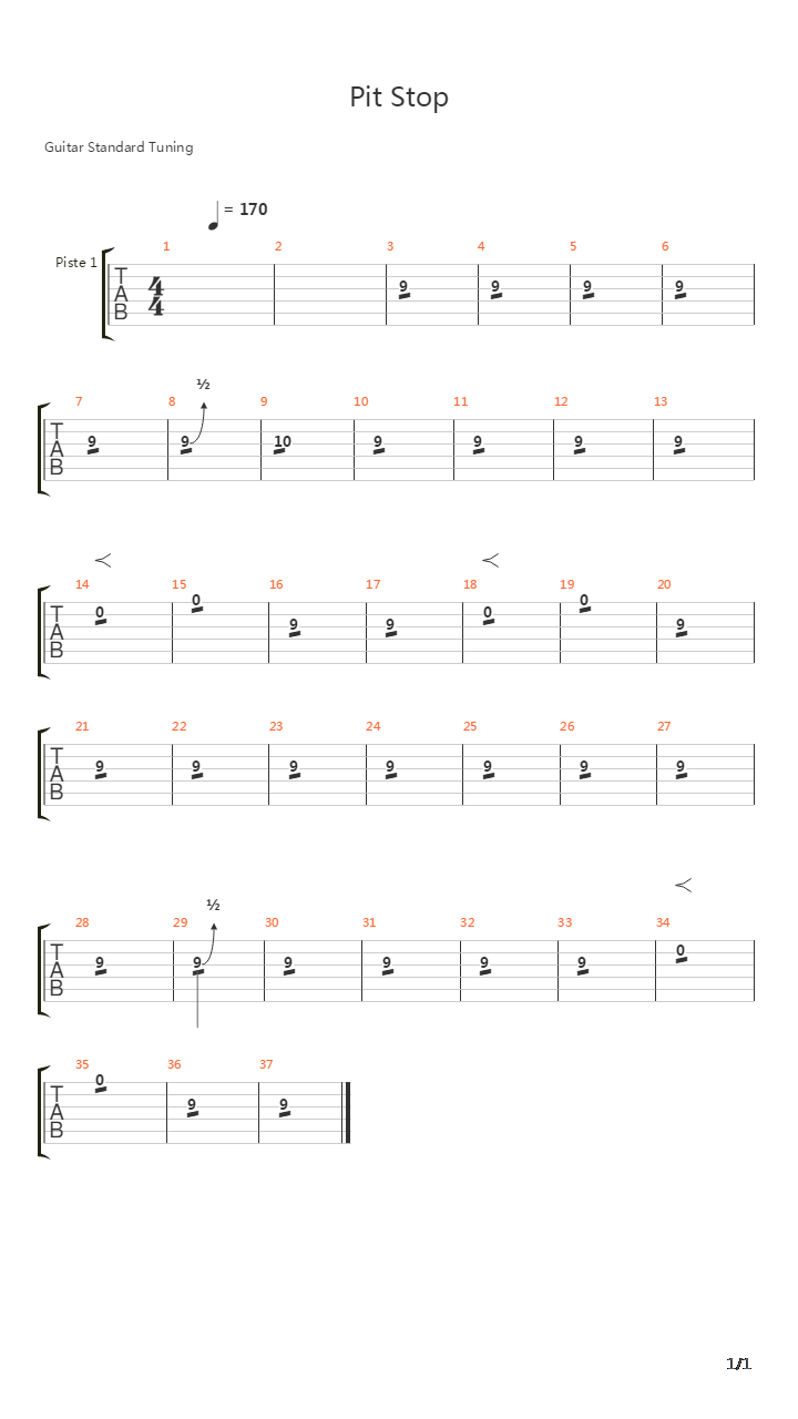 Pit Stop吉他谱