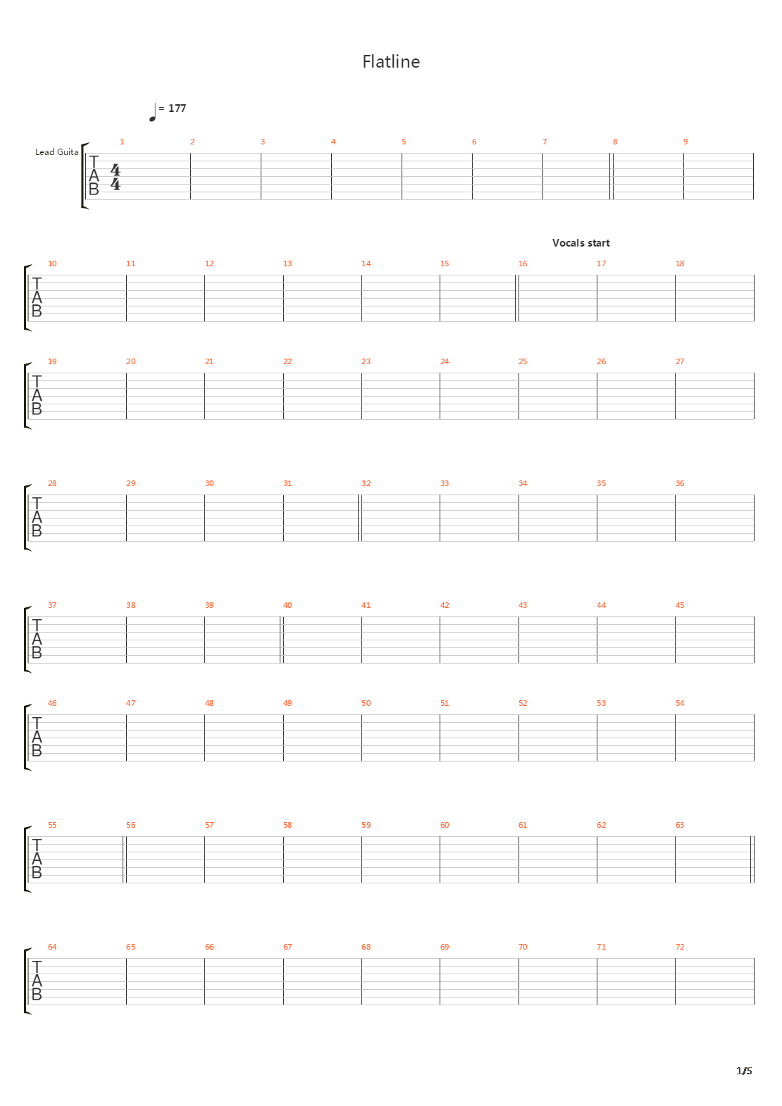 Flatline吉他谱