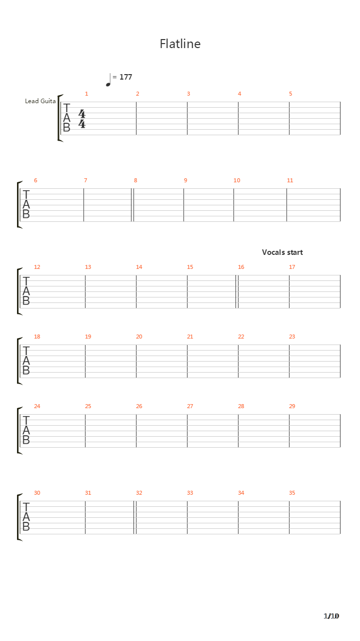 Flatline吉他谱