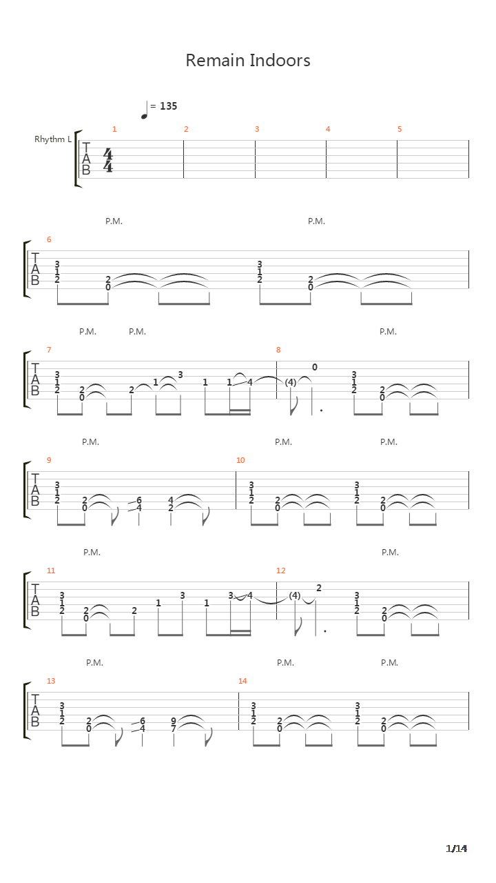 Remain Indoors吉他谱