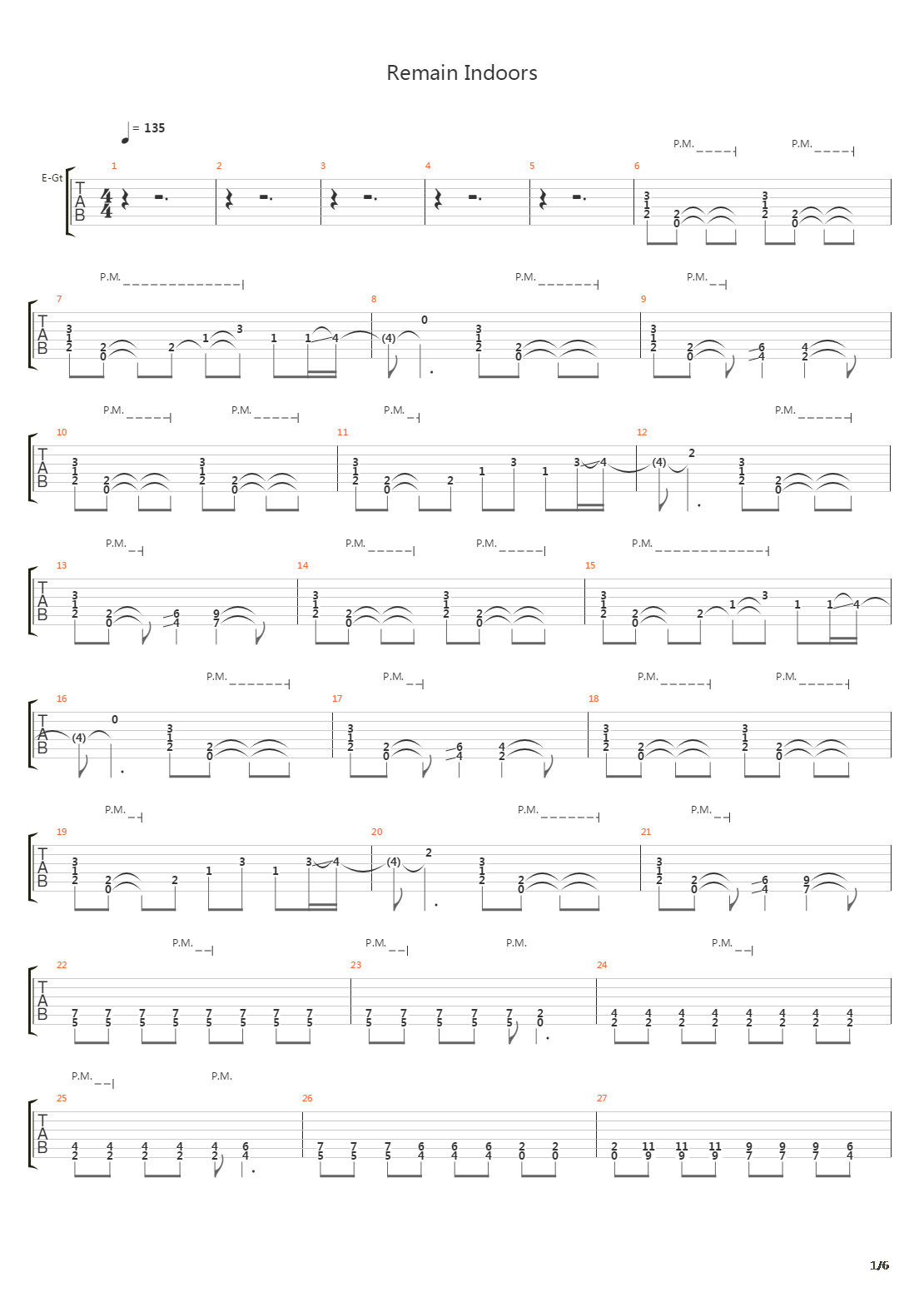 Remain Indoors吉他谱