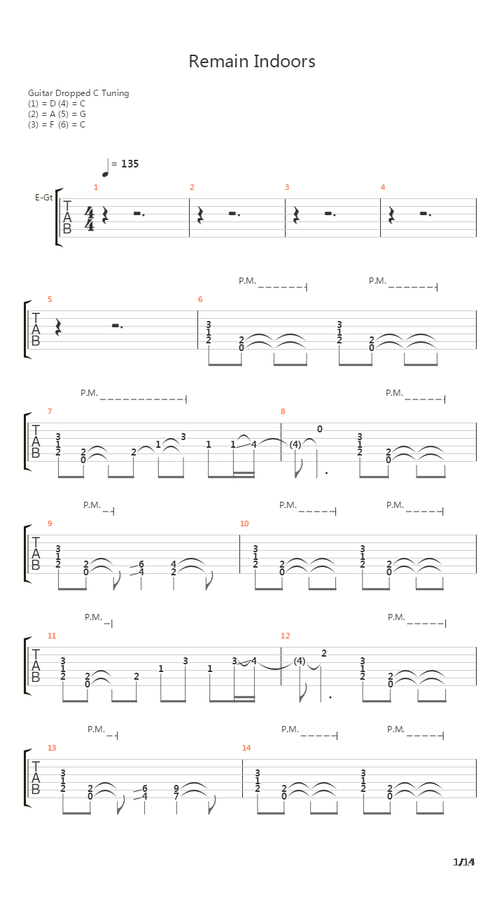 Remain Indoors吉他谱
