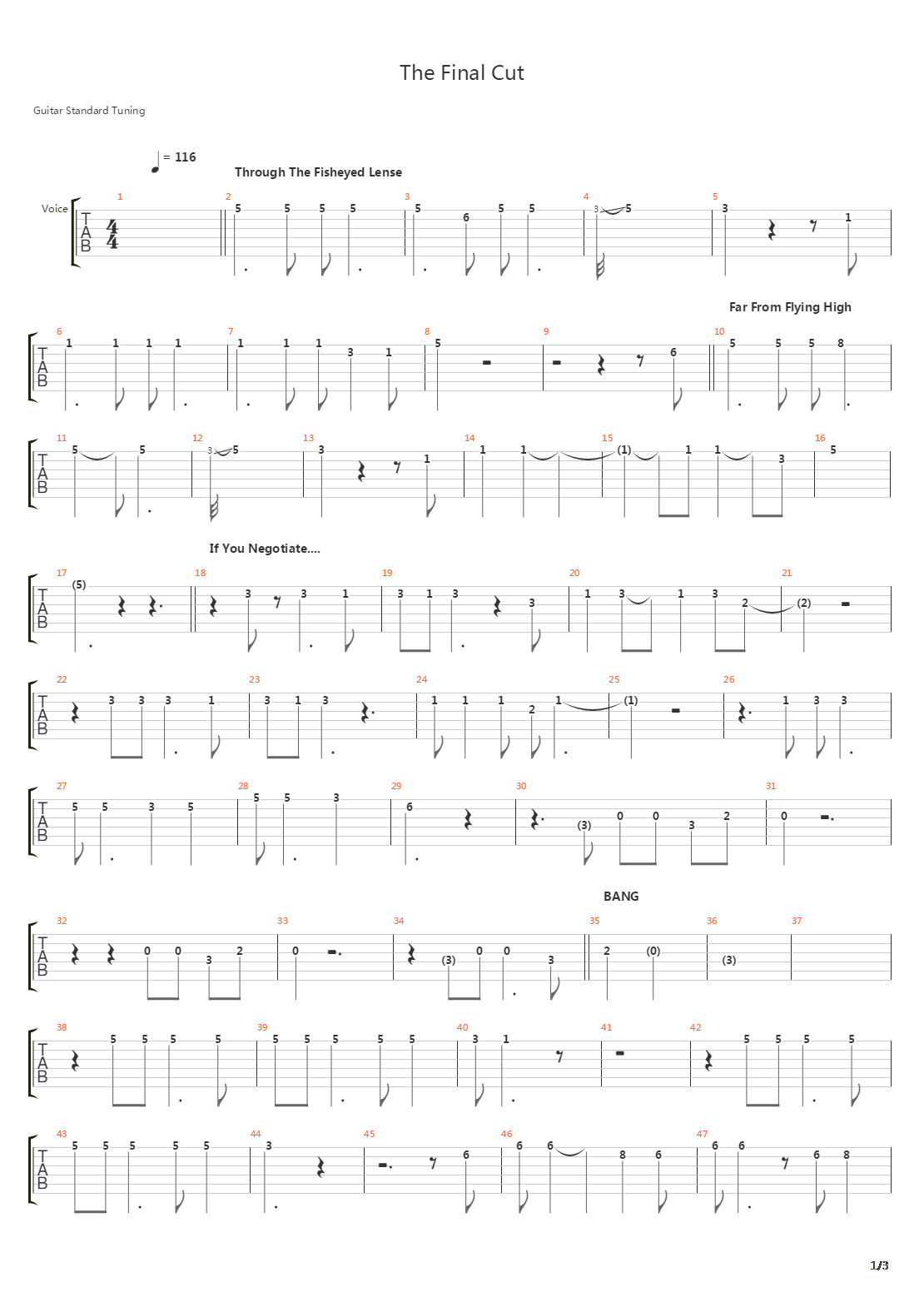 The Final Cut吉他谱