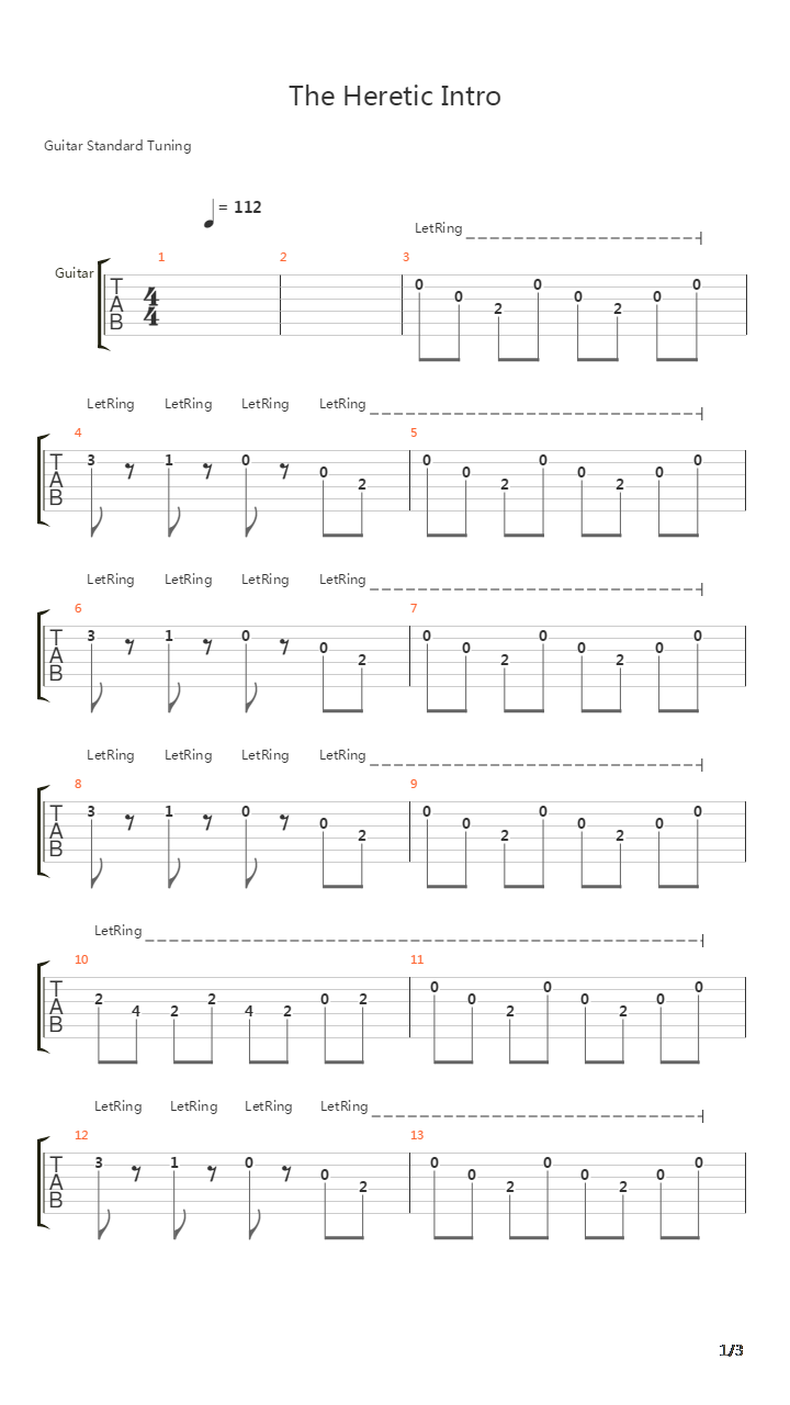 The Heretic吉他谱