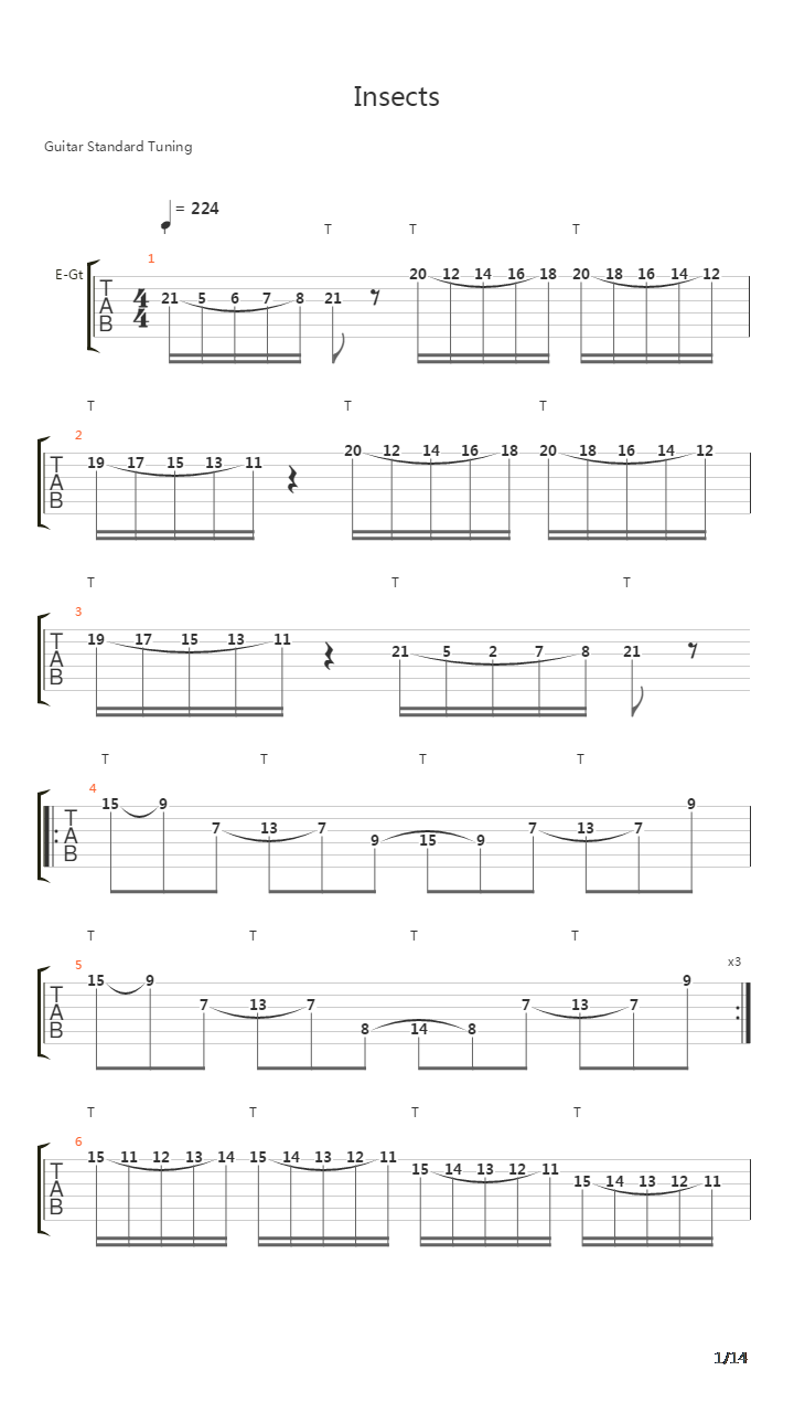 Insects吉他谱