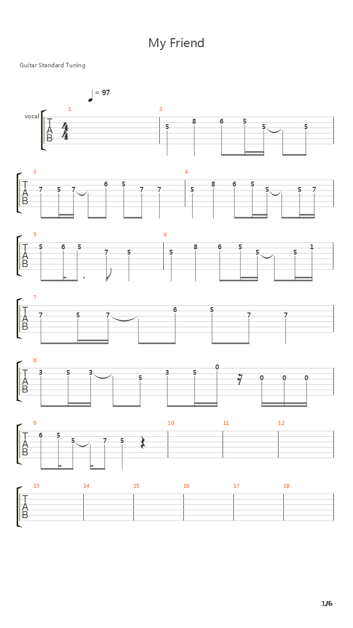 My Friend（合唱版总谱）吉他谱