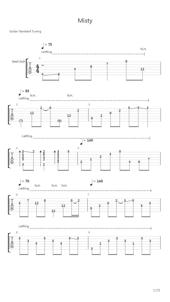 Misty吉他谱