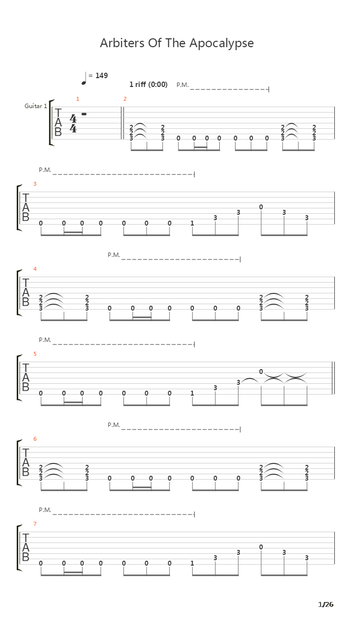 Arbiters Of The Apocalypse吉他谱