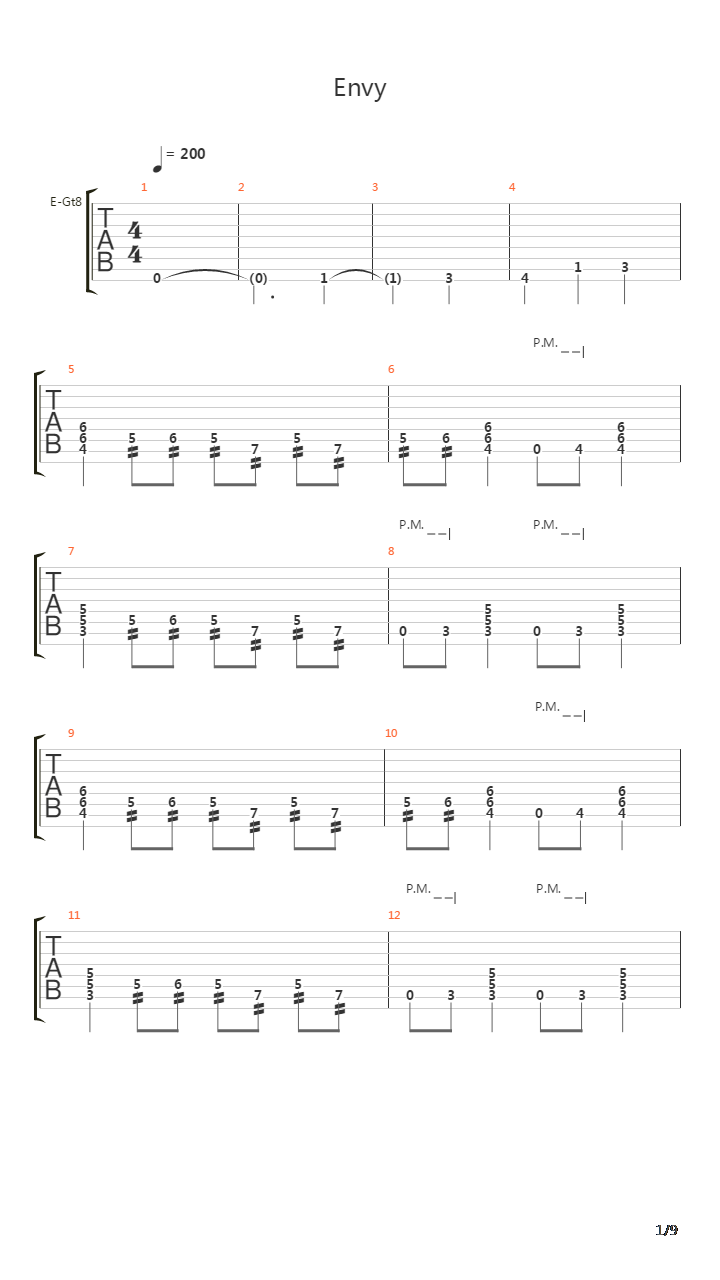Envy吉他谱