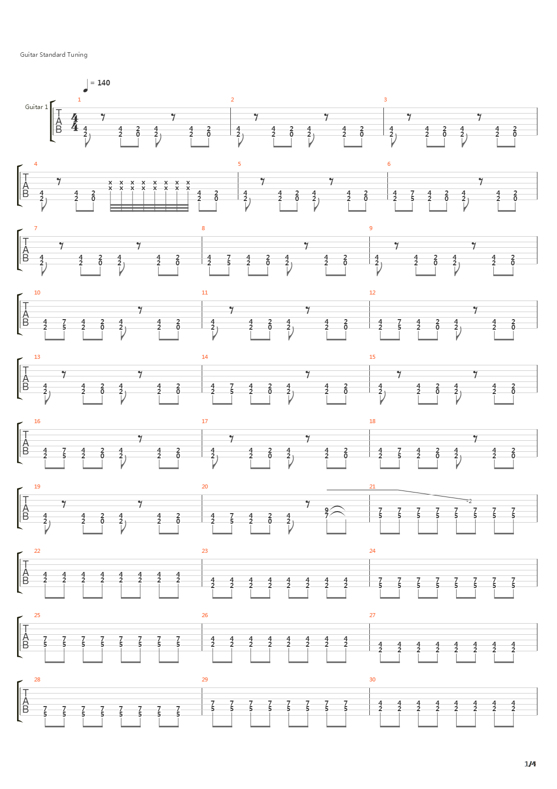 On A Rope吉他谱