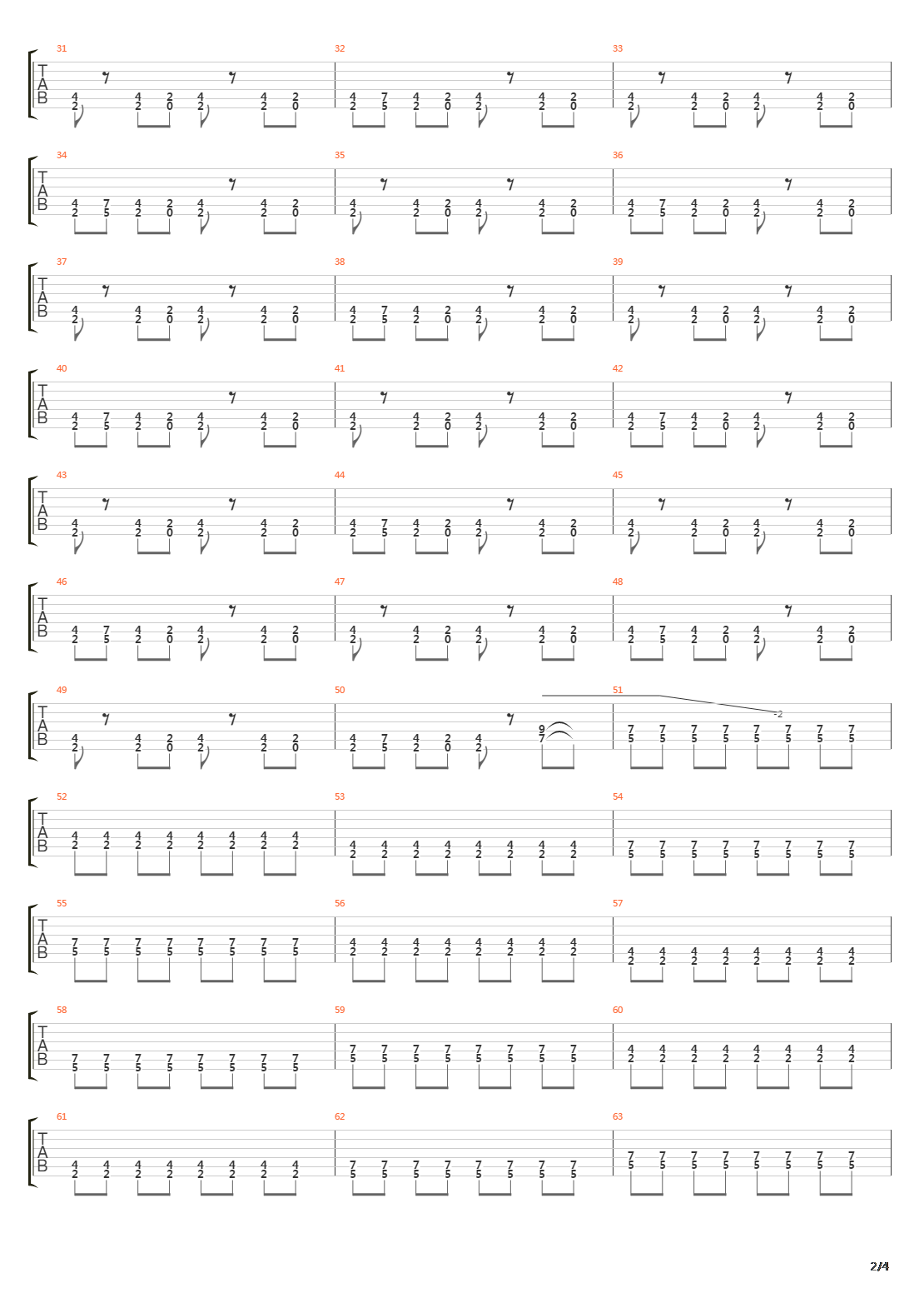 On A Rope吉他谱