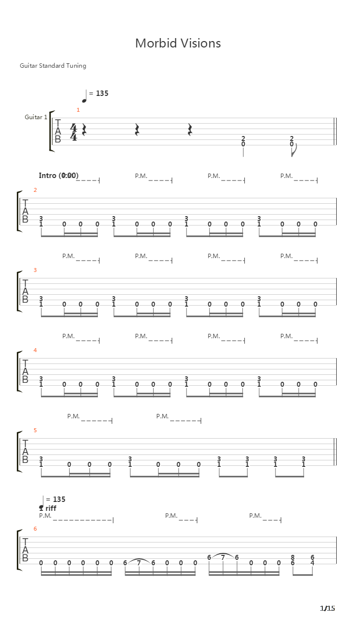 Morbid Visions吉他谱