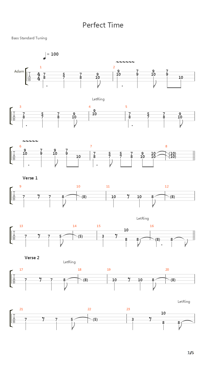 Perfect Time吉他谱