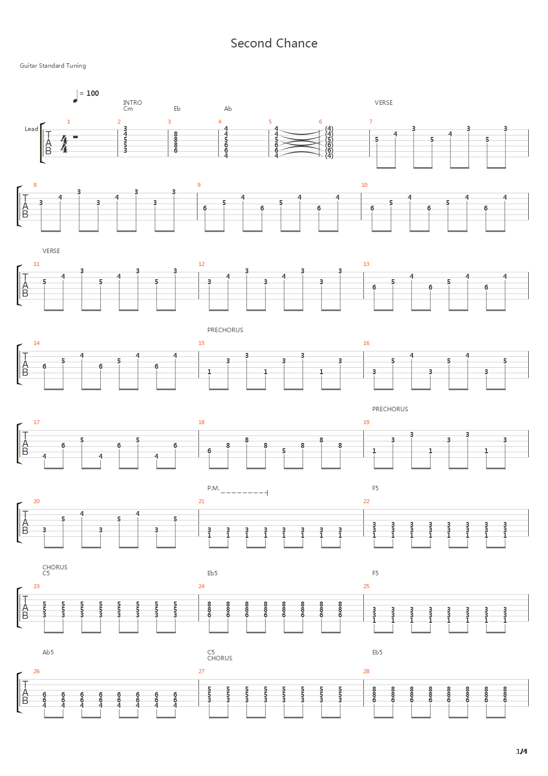 Second Chance吉他谱
