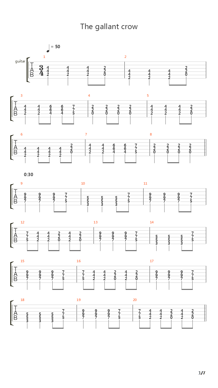 The Gallant Crow吉他谱