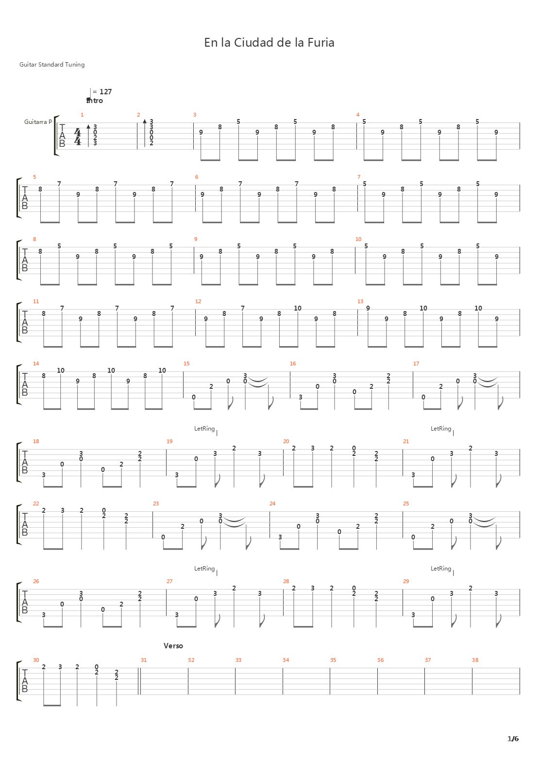 En La Ciudad De La Furia吉他谱